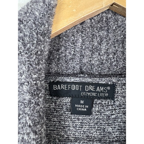 BAREFOOT DREAMS CozyChic Light Sweater M Purple‎ Open Front Cardigan - Picture 4 of 8